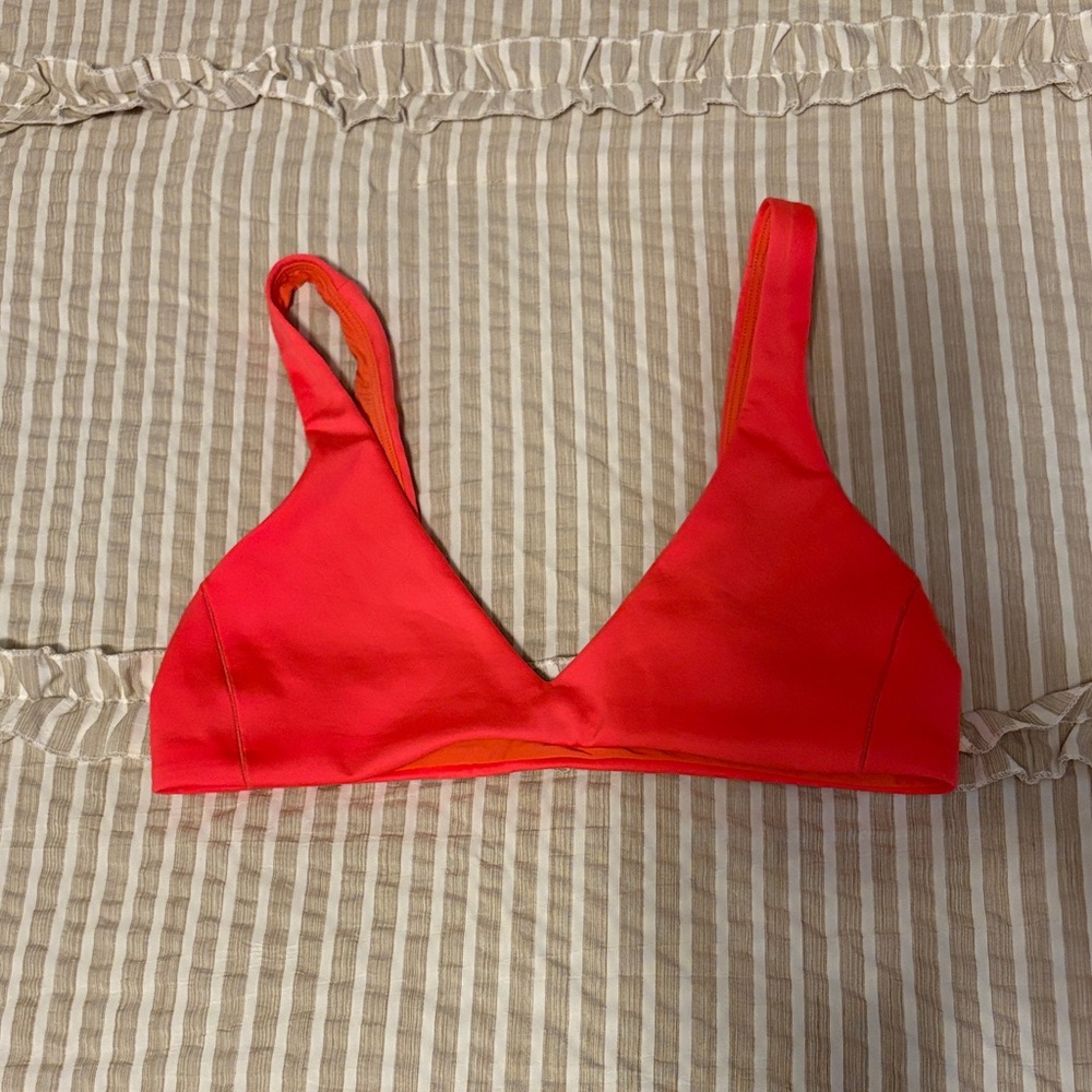 Left On Friday Plunge top in Rescue (Neon Red)
